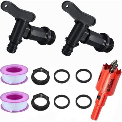 ABYSSE Lot De 2 Robinets De Réservoir D'Eau De Pluie En Plastique, Robinets De Réservoir D'Eau De Pluie 3/4, Robinets De Remplacement Pour Réservoir D'Eau De Pluie De Jardin - Publicité ABYSSE Lot De 2 Robinets De Réservoir D'Eau De Pluie En Plastique, Robinets De Réservoir D'Eau De Pluie 3/4, Robinets De Remplacement Pour Réservoir D'Eau De Pluie De Jardin - Publicité