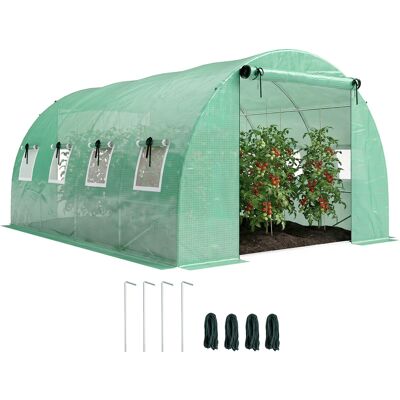 ARRIGONI Serre Tunnel De Jardin 12m², Serre De Jardin Tunnel 295x400x200cm 2 Portes Et 8 Fenêtres Bâche Pe 140 G/m² Vert - Publicité ARRIGONI Serre Tunnel De Jardin 12m², Serre De Jardin Tunnel 295x400x200cm 2 Portes Et 8 Fenêtres Bâche Pe 140 G/m² Vert - Publicité
