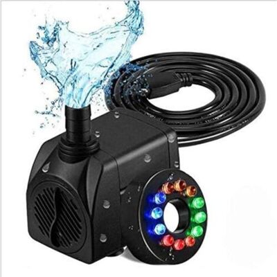 ABYSSE Pompe À Eau Électrique 800l/h, Pompe À Eau Submersible Avec Lumière Led 12 Couleurs, Petite Pompe À Eau Silencieuse 16w Pour Fontaine - Publicité ABYSSE Pompe À Eau Électrique 800l/h, Pompe À Eau Submersible Avec Lumière Led 12 Couleurs, Petite Pompe À Eau Silencieuse 16w Pour Fontaine - Publicité