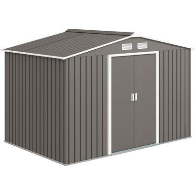 ARRIGONI Abri De Jardin 5,4 M² 2,77 X 1,95 X 1,92 M Kit De Fondation Porte Coulissante Ventilations Acier Galvanisé, Gris - Publicité ARRIGONI Abri De Jardin 5,4 M² 2,77 X 1,95 X 1,92 M Kit De Fondation Porte Coulissante Ventilations Acier Galvanisé, Gris - Publicité