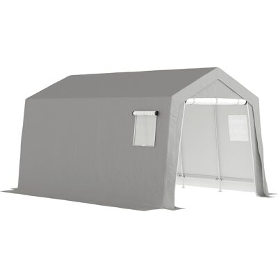 ARRIGONI Abri De Rangement Extérieur 3 X 4,5 M, Tente De Stockage Étanche Et Anti-uv, Porte Enroulable, Fenêtres, Gris - Publicité ARRIGONI Abri De Rangement Extérieur 3 X 4,5 M, Tente De Stockage Étanche Et Anti-uv, Porte Enroulable, Fenêtres, Gris - Publicité