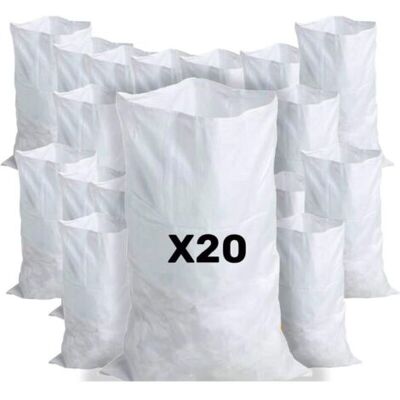 ABYSSE 20 Sacs À Gravats, 55 X 95cm, 55kg, Résistant Et Réutilisable, En Polypropylène Tissé Blanc, Sable, Terre, Gravier, Jardinage, Chantier, Déchets De Constructions - Publicité ABYSSE 20 Sacs À Gravats, 55 X 95cm, 55kg, Résistant Et Réutilisable, En Polypropylène Tissé Blanc, Sable, Terre, Gravier, Jardinage, Chantier, Déchets De Constructions - Publicité