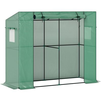ARRIGONI Mini Serre Adossee Avec Porte Enroulable Et Fenetres En Filet Resistante Aux Uv Pour Fleurs Semis Plantes Vert - Publicité ARRIGONI Mini Serre Adossee Avec Porte Enroulable Et Fenetres En Filet Resistante Aux Uv Pour Fleurs Semis Plantes Vert - Publicité
