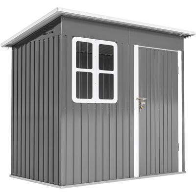 ARRIGONI Abri De Jardin En Acier Avec Porte Verrouillable Fenetre Et Ventilations 2,2 X 1,3 M Gris - Publicité ARRIGONI Abri De Jardin En Acier Avec Porte Verrouillable Fenetre Et Ventilations 2,2 X 1,3 M Gris - Publicité