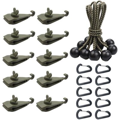 MOXIE 10 Pièces Cordons Élastiques Avec Boules, Tendeur Boule Pour Bâche, Tente, Camping, Pavillon, Rideaux Harnais D’extension(10 Clips + 10 Cordes + 10 Boutons En Plastique) - Publicité MOXIE 10 Pièces Cordons Élastiques Avec Boules, Tendeur Boule Pour Bâche, Tente, Camping, Pavillon, Rideaux Harnais D’extension(10 Clips + 10 Cordes + 10 Boutons En Plastique) - Publicité