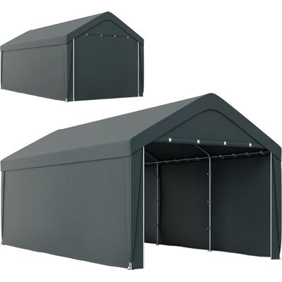 DESIGN IN Carport Tente De Garage 3 X 6 M, Abri Voiture Extérieur, Parois Latérales Amovibles, 2 Portes Zippées Enroulables, Gris - Publicité DESIGN IN Carport Tente De Garage 3 X 6 M, Abri Voiture Extérieur, Parois Latérales Amovibles, 2 Portes Zippées Enroulables, Gris - Publicité
