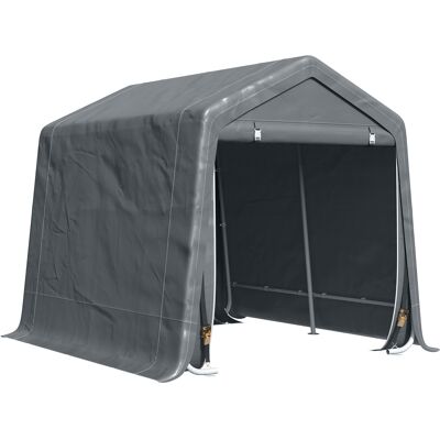 ARRIGONI Abri Garage 2.4x2m Pour Vehicules Et Velos En Metal Et Pe Gris Fonce - Publicité ARRIGONI Abri Garage 2.4x2m Pour Vehicules Et Velos En Metal Et Pe Gris Fonce - Publicité