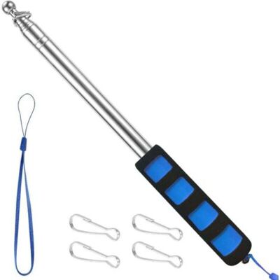 SCORPIO Mât De Drapeau Télescopique 2,5 M Mât De Drapeau Avec 4 Crochets, Mat Pour Drapeau Portatif Pour Guides, Camping, Enseignants, Excursions, Compétitions - Bleu - Publicité SCORPIO Mât De Drapeau Télescopique 2,5 M Mât De Drapeau Avec 4 Crochets, Mat Pour Drapeau Portatif Pour Guides, Camping, Enseignants, Excursions, Compétitions - Bleu - Publicité