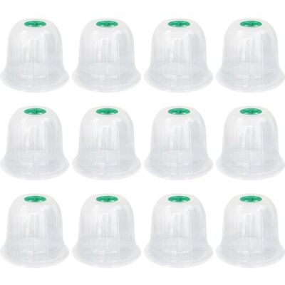 GRASSLIN 12 - Cloche De Potager - Cloche À Salade - Protection Semis Et Gelée - Pvc Réutilisable Avec Évent Réglable - Jardin Et Terrasse - Transparent - 20x20cm - Publicité GRASSLIN 12 - Cloche De Potager - Cloche À Salade - Protection Semis Et Gelée - Pvc Réutilisable Avec Évent Réglable - Jardin Et Terrasse - Transparent - 20x20cm - Publicité