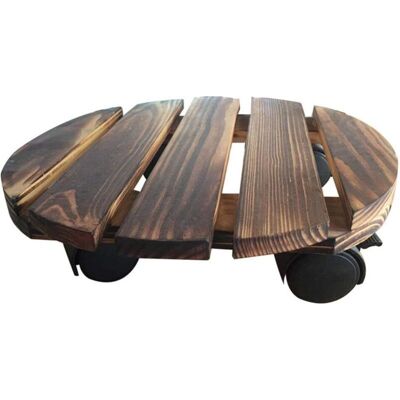 MOXIE Caddy Rond En Bois D'Usine Avec L'Usine Mobile De Roues De Roulement Support De Pot De Fleur Roulant Pour Jardin Domestique Intérieur Extérieur 3030cm - Publicité MOXIE Caddy Rond En Bois D'Usine Avec L'Usine Mobile De Roues De Roulement Support De Pot De Fleur Roulant Pour Jardin Domestique Intérieur Extérieur 3030cm - Publicité