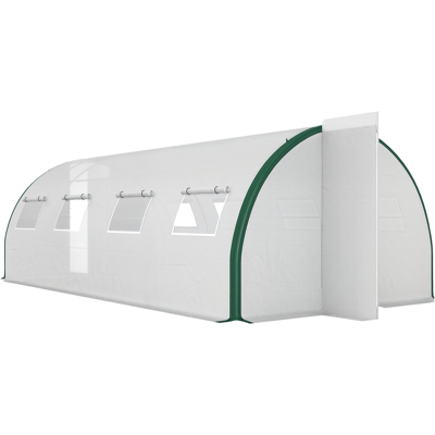 ARRIGONI Serre Tunnel De Jardin 18m², Serre De Jardin Tunnel Avec Portes Et 8 Fenêtres, Bâche Pe 140g/m² 600 X 300 X 200 Cm Blanc - Publicité ARRIGONI Serre Tunnel De Jardin 18m², Serre De Jardin Tunnel Avec Portes Et 8 Fenêtres, Bâche Pe 140g/m² 600 X 300 X 200 Cm Blanc - Publicité