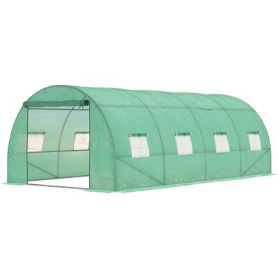 ACKERMAN Serre Env. 6 X 3 X 2 M, Serre En Film Plastique Avec 8 Fenêtres, Porte Roulante, Parois Latérales Enroulables, Tunnel En Film Résistant Aux Uv, Résistant À L'Hiver, Serre À Tomates Avec Ancres Au Sol, - Publicité ACKERMAN Serre Env. 6 X 3 X 2 M, Serre En Film Plastique Avec 8 Fenêtres, Porte Roulante, Parois Latérales Enroulables, Tunnel En Film Résistant Aux Uv, Résistant À L'Hiver, Serre À Tomates Avec Ancres Au Sol, - Publicité