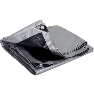 ABYSSE Bâche De Protection En Polyéthylène 120g/m² Bâche Imperméable Gris+noir Avec Œillets Couverture De Haute Densité 3x4m - Publicité ABYSSE Bâche De Protection En Polyéthylène 120g/m² Bâche Imperméable Gris+noir Avec Œillets Couverture De Haute Densité 3x4m - Publicité