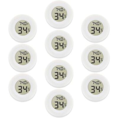 URSUS Lot De 10 Mini Thermomètres Hygromètres Numériques Avec Écran Lcd Pour Serre, Jardin, Cave, Réfrigérateur Et Bocal Mason (blanc) - Publicité URSUS Lot De 10 Mini Thermomètres Hygromètres Numériques Avec Écran Lcd Pour Serre, Jardin, Cave, Réfrigérateur Et Bocal Mason (blanc) - Publicité