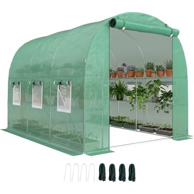 ARRIGONI Serre De Jardin 2,7 X 2 X 2 M Avec Etageres Porte Enroulable Et 6 Fenetres - Publicité ARRIGONI Serre De Jardin 2,7 X 2 X 2 M Avec Etageres Porte Enroulable Et 6 Fenetres - Publicité