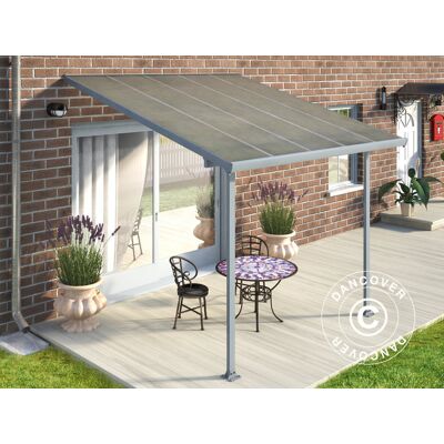 Pergola Adossée Feria, Palram/canopia, 3x3,05m, Gris - Dancover - Publicité Pergola Adossée Feria, Palram/canopia, 3x3,05m, Gris - Dancover - Publicité