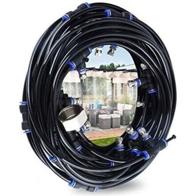 MOXIE Aougo Brumisateur D'Extérieur 10m Avec 9 Buses En Laiton Et Acier Inoxydable Installation Rapide En Moins De 10 Minutes Pour Jardins Et Serres - Publicité MOXIE Aougo Brumisateur D'Extérieur 10m Avec 9 Buses En Laiton Et Acier Inoxydable Installation Rapide En Moins De 10 Minutes Pour Jardins Et Serres - Publicité