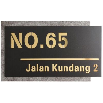 ABYSSE Plaque De Numéro De Porte Avec Numéro De Maison Et Nom Chiffres Et Lettres Personnalisables 200 X 330 Mm Acrylique Police Dorée - Publicité ABYSSE Plaque De Numéro De Porte Avec Numéro De Maison Et Nom Chiffres Et Lettres Personnalisables 200 X 330 Mm Acrylique Police Dorée - Publicité