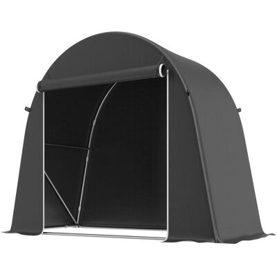 OEM Abri De Jardin Portable, Tente Pour Vélo, Porte Enroulable Avec Fermeture Éclair, Structure Métallique, Rangement Polyvalent, Bâche En Plastique, Gris Foncé - Publicité OEM Abri De Jardin Portable, Tente Pour Vélo, Porte Enroulable Avec Fermeture Éclair, Structure Métallique, Rangement Polyvalent, Bâche En Plastique, Gris Foncé - Publicité