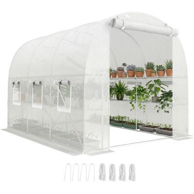 ARRIGONI Serre De Jardin 2,7x2x2 M Avec Etageres Porte Enroulable Et 6 Fenetres - Publicité ARRIGONI Serre De Jardin 2,7x2x2 M Avec Etageres Porte Enroulable Et 6 Fenetres - Publicité