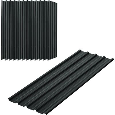 DEVOKO Lot 12 Panneaux De Clôture Acier Galvanisé Gris Anthracite 129x45cm Résistant Aux Intempéries - Publicité DEVOKO Lot 12 Panneaux De Clôture Acier Galvanisé Gris Anthracite 129x45cm Résistant Aux Intempéries - Publicité