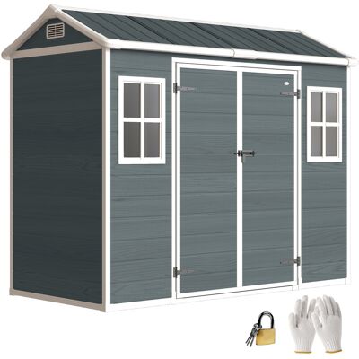 ARRIGONI Abri De Jardin 2,77 M2 Aspect Bois Avec 2 Fenetres Double Porte Ventilation Et Sol - Publicité ARRIGONI Abri De Jardin 2,77 M2 Aspect Bois Avec 2 Fenetres Double Porte Ventilation Et Sol - Publicité