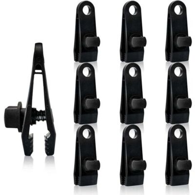 ABYSSE Lot De 10 Pinces À Bâche Robustes En Plastique, Réutilisables, Pour Tente En Linoléum, Pour Jardin Et Ferme - Publicité ABYSSE Lot De 10 Pinces À Bâche Robustes En Plastique, Réutilisables, Pour Tente En Linoléum, Pour Jardin Et Ferme - Publicité