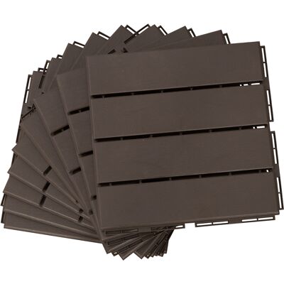 OEM Caillebotis - Dalles Terrasse - Lot De 9 - Emboîtables, Installation Très Simple - Petits Carreaux Composite Plastique Imitation Bois Chocolat - Publicité OEM Caillebotis - Dalles Terrasse - Lot De 9 - Emboîtables, Installation Très Simple - Petits Carreaux Composite Plastique Imitation Bois Chocolat - Publicité