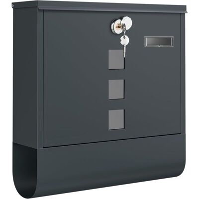 Melissa Boîte Aux Lettres Murale, Avec Serrure Avec Couvercle Rotatif, Fenêtre De Visualisation, Porte-nom, Compartiment À Journaux, Montage Facile, 9.5 X 30.5 X 33.3 Cm, Gris Anthracite - Publicité Melissa Boîte Aux Lettres Murale, Avec Serrure Avec Couvercle Rotatif, Fenêtre De Visualisation, Porte-nom, Compartiment À Journaux, Montage Facile, 9.5 X 30.5 X 33.3 Cm, Gris Anthracite - Publicité