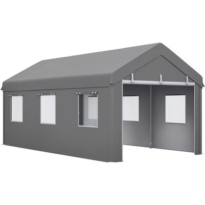 DESIGN IN Tente Garage Carport 6l X 2,95l X 2,78h M Acier Galvanisé Pe Haute Densité 160 G/m² 2 Portes Enroulables Et 6 Fenêtres - Publicité DESIGN IN Tente Garage Carport 6l X 2,95l X 2,78h M Acier Galvanisé Pe Haute Densité 160 G/m² 2 Portes Enroulables Et 6 Fenêtres - Publicité
