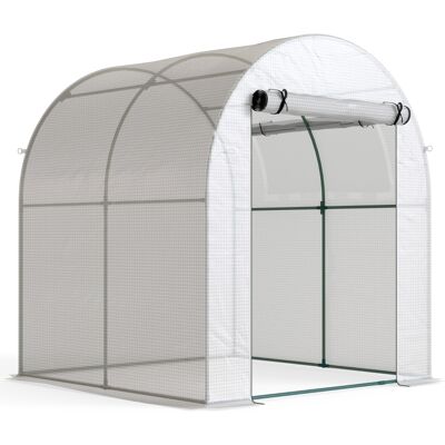 DEVOKO Serre, Maison D'Usine Portable Avec Ossature En Acier Et Couverture Plastique, Blanche - Publicité DEVOKO Serre, Maison D'Usine Portable Avec Ossature En Acier Et Couverture Plastique, Blanche - Publicité