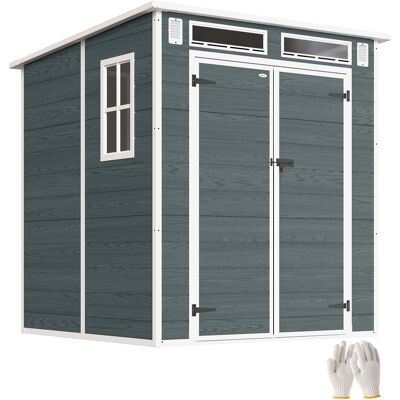 ARRIGONI Abri De Jardin En Résine Cabanon De Rangement Double Porte 3 Fenêtres Et 2 Aérations Anti-uv Avec Plancher 3,3 M² Gris - Publicité ARRIGONI Abri De Jardin En Résine Cabanon De Rangement Double Porte 3 Fenêtres Et 2 Aérations Anti-uv Avec Plancher 3,3 M² Gris - Publicité