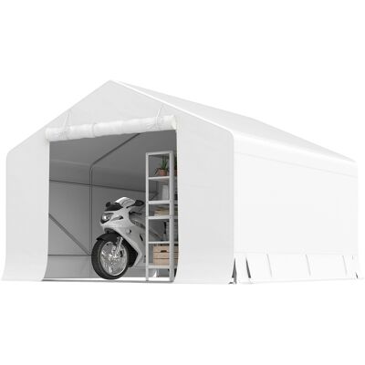 ARRIGONI Abri De Jardin Et Garage Mobile 3x3 M Etanche Avec Porte Enroulable Metal Et Pe Blanc - Publicité ARRIGONI Abri De Jardin Et Garage Mobile 3x3 M Etanche Avec Porte Enroulable Metal Et Pe Blanc - Publicité