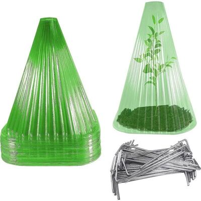 Scotch Cloches De Jardin Réutilisables, Lot De 30 Mini Cloches De Serre Avec 30 Pointes Anti-mauvaises Herbes, Protection Contre Le Soleil, La Neige, Le Gel, Les Escargots Et Les Oiseaux - Publicité Scotch Cloches De Jardin Réutilisables, Lot De 30 Mini Cloches De Serre Avec 30 Pointes Anti-mauvaises Herbes, Protection Contre Le Soleil, La Neige, Le Gel, Les Escargots Et Les Oiseaux - Publicité