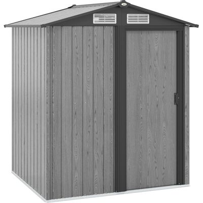 ARRIGONI Abri De Jardin En Acier Avec Toit Incline 152x132x188 Cm Gris - Publicité ARRIGONI Abri De Jardin En Acier Avec Toit Incline 152x132x188 Cm Gris - Publicité