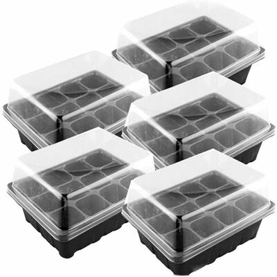 SANS MARQUE Lot De 5 Bac À Semis, Mini Serre Pour Semis, Plateaux De Culture Avec Couvercle, Propagat Jardin Pour Démarrage Et Croissance Semence, Germination Serre Durables - 60 Cellules - Publicité SANS MARQUE Lot De 5 Bac À Semis, Mini Serre Pour Semis, Plateaux De Culture Avec Couvercle, Propagat Jardin Pour Démarrage Et Croissance Semence, Germination Serre Durables - 60 Cellules - Publicité