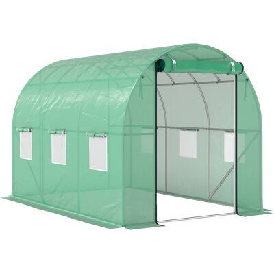 ACKERMAN Serre D'Environ 3 X 2 X 2 M, Serre Tunnel En Polyéthylène Avec 6 Fenêtres, Porte Sectionnelle, Parois Latérales Enroulables, Tunnel En Polyéthylène Résistant Aux Uv, Serre À Tomates Résistante À L'Hiv - Publicité ACKERMAN Serre D'Environ 3 X 2 X 2 M, Serre Tunnel En Polyéthylène Avec 6 Fenêtres, Porte Sectionnelle, Parois Latérales Enroulables, Tunnel En Polyéthylène Résistant Aux Uv, Serre À Tomates Résistante À L'Hiv - Publicité