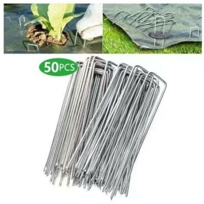 URSUS Lot De 50 Piquets De Fixation En Acier Galvanisé Pour Bâche Anti-mauvaises Herbes - 200x40mm - Ø2,5mm- - Publicité URSUS Lot De 50 Piquets De Fixation En Acier Galvanisé Pour Bâche Anti-mauvaises Herbes - 200x40mm - Ø2,5mm- - Publicité