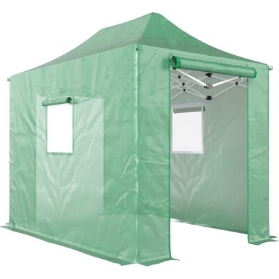 ACKERMAN Serre Pliante Pliable En Aluminium D'Environ 200 X 300 X 270 Cm, Avec Toit En Pente, Portes Et Fenêtres À Fermeture Éclair. Publicité ACKERMAN Serre Pliante Pliable En Aluminium D'Environ 200 X 300 X 270 Cm, Avec Toit En Pente, Portes Et Fenêtres À Fermeture Éclair. Publicité
