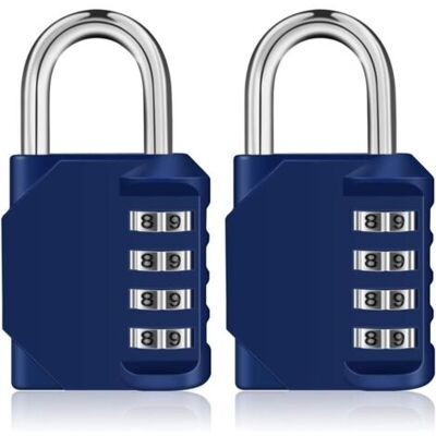 SCORPIO Cadenas Code Casier, 4 Chiffre Cadena A Combinaison Pour Vestiaire Sport, Scolaire, College, Exterieur Serrure A Numero Pour Portail, Abri De Jardin (2 Pièces, Bleu) - Publicité SCORPIO Cadenas Code Casier, 4 Chiffre Cadena A Combinaison Pour Vestiaire Sport, Scolaire, College, Exterieur Serrure A Numero Pour Portail, Abri De Jardin (2 Pièces, Bleu) - Publicité