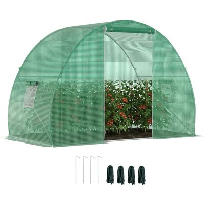 ARRIGONI Serre De Jardin Tunnel Serre D'Hivernage Surface Sol 4,5 M² Dim. 3l X 1,5l X 2h M Châssis Tubulaire Renforcé Porte Zippée 2 Fenêtres Enroulables Vert - Publicité ARRIGONI Serre De Jardin Tunnel Serre D'Hivernage Surface Sol 4,5 M² Dim. 3l X 1,5l X 2h M Châssis Tubulaire Renforcé Porte Zippée 2 Fenêtres Enroulables Vert - Publicité