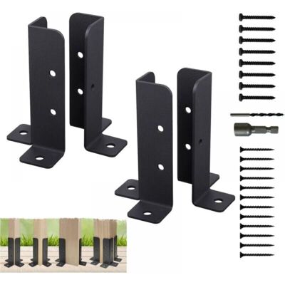 Scotch Supports De Poteaux De Terrasse Réglables, Ensemble De 4 Supports De Base De Poteau, Supports De Pergola Pour Poteaux De 38x38 / 50x50 / 50x101 / 101x101mm, Balustrade De Terrasse, Boîte Aux Lettres - Publicité Scotch Supports De Poteaux De Terrasse Réglables, Ensemble De 4 Supports De Base De Poteau, Supports De Pergola Pour Poteaux De 38x38 / 50x50 / 50x101 / 101x101mm, Balustrade De Terrasse, Boîte Aux Lettres - Publicité