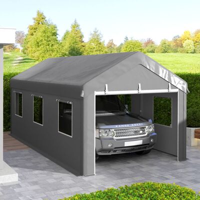 OEM Tente Garage-carport 6x2,95x2,78m - Acier Galvanisé, Pe 160g/m², 2 Portes Enroulables + 6 Fenêtres - Publicité OEM Tente Garage-carport 6x2,95x2,78m - Acier Galvanisé, Pe 160g/m², 2 Portes Enroulables + 6 Fenêtres - Publicité