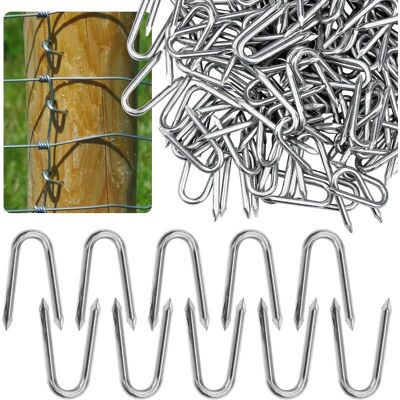 Vision 100 Pcs Clou En U Pour Grillage, 25mm Clou En U Petit, Crampons En Acier Galvanisé, Agrafes De Clôture Pour Fixer Les Clôtures - Publicité Vision 100 Pcs Clou En U Pour Grillage, 25mm Clou En U Petit, Crampons En Acier Galvanisé, Agrafes De Clôture Pour Fixer Les Clôtures - Publicité