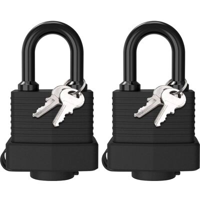 Vision Lot De 2 Cadenas En Laiton Étanches, Cadenas D'Extérieur En Acier Laminé Résistant Aux Intempéries, 4 Clés, Pour Casier, Salle De Sport, Garage, Clôture, Noir - Publicité Vision Lot De 2 Cadenas En Laiton Étanches, Cadenas D'Extérieur En Acier Laminé Résistant Aux Intempéries, 4 Clés, Pour Casier, Salle De Sport, Garage, Clôture, Noir - Publicité