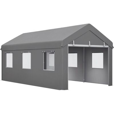 OEM Tente Garage Carport 6l X 2,95l X 2,78h M Acier Galvanisé Pe Haute Densité 160 G/m² 2 Portes Enroulables Et 6 Fenêtres - Publicité OEM Tente Garage Carport 6l X 2,95l X 2,78h M Acier Galvanisé Pe Haute Densité 160 G/m² 2 Portes Enroulables Et 6 Fenêtres - Publicité