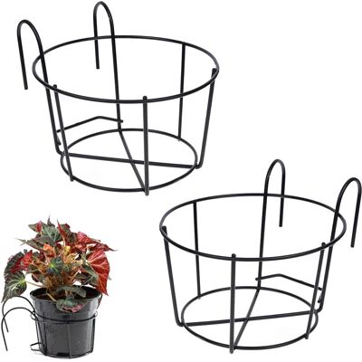 GRASSLIN 2 Pièces Support Fleurs Rond, Crochet Métal Antirouille, Pour Balcon, Jardin, Clôture, Intérieur Et Extérieur - Publicité GRASSLIN 2 Pièces Support Fleurs Rond, Crochet Métal Antirouille, Pour Balcon, Jardin, Clôture, Intérieur Et Extérieur - Publicité