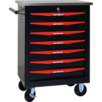 ACKERMAN 7 Schubladen Multifunktional Werkzeugwagen Mit Rädern, Metall-roll-werkzeugwagenlager Für Garage Workshop Warehouse Reparaturwerkstatt-mit Edelstahldach-schwarz & Rot(black&red) - Publicité ACKERMAN 7 Schubladen Multifunktional Werkzeugwagen Mit Rädern, Metall-roll-werkzeugwagenlager Für Garage Workshop Warehouse Reparaturwerkstatt-mit Edelstahldach-schwarz & Rot(black&red) - Publicité