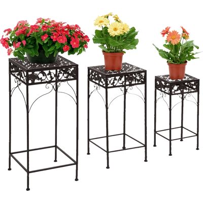 ARRIGONI Set De 3 Supports Pour Plantes En Fer Forge 3 Dimensions - Publicité ARRIGONI Set De 3 Supports Pour Plantes En Fer Forge 3 Dimensions - Publicité