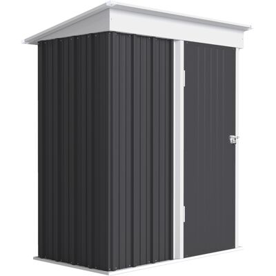 ACKERMAN Abri De Jardin, Abri À Outils Extérieur En Tôle Ondulée, Design Mural, Étagères Réglables, Porte Verrouillable, Gris Foncé - Publicité ACKERMAN Abri De Jardin, Abri À Outils Extérieur En Tôle Ondulée, Design Mural, Étagères Réglables, Porte Verrouillable, Gris Foncé - Publicité